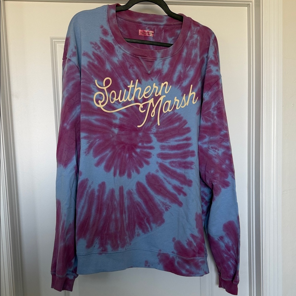 Southern Marsh Blue and Purple Tie-Dye Sweatshirt XL